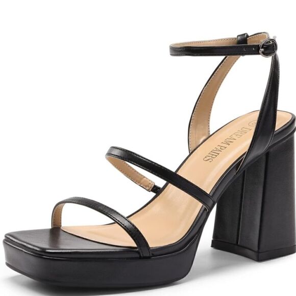 Dream Pairs Chunky Heeled Ankle Strap Sandal- Square Open Toe Y2K style Block - Picture 10 of 12